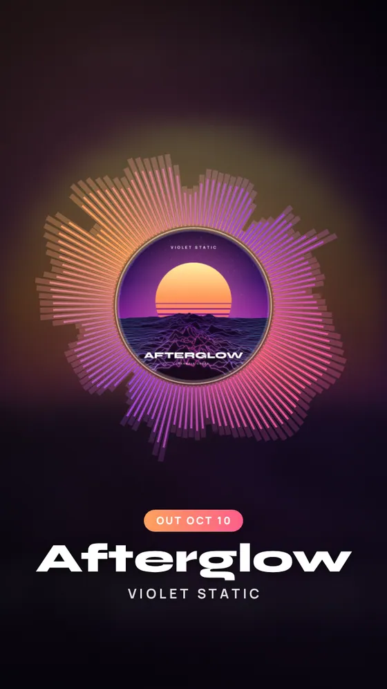 The spectrum ring visualizer in a vertical 9:16 clip frame